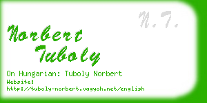 norbert tuboly business card